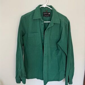 Arbor Green Casual Button-Up Shirt Jacket